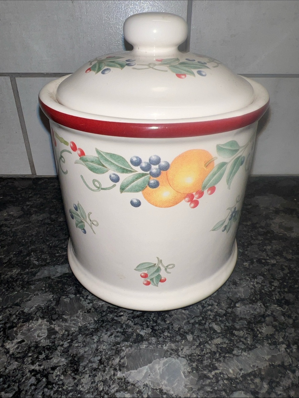 Small - Copy of Corelle’s  ABUNDANCE Pattern Canister or Cookie jar